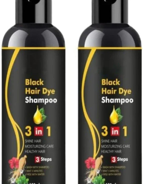 3 in 1 Hair Dye Black Hair Shampoo for Women & Men ( Pack Of 2 ) - BUYSQUARE