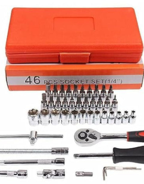 46 in 1 Pcs Tool Kit & Screwdriver and Socket Set - Multi Purpose Combination Tool Case Precision Socket set - BUYSQUARE