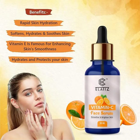Vitamin C Face Serum - Hyaluronic Acid For Brightening & Anti-Age 30ml - BUYSQUARE