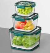 ABS Plastic Air Tight Container Set with Time Keeping Feature (3 pcs, 2100ml, 1400ml, 700ml) - BUYSQUARE