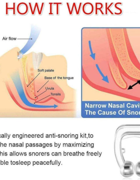 Anti Snoring Device for Men Women Magnetic Snoring Stopper Nose Clip Snore free Anti-snoring Device (Nose Clip) - BUYSQUARE