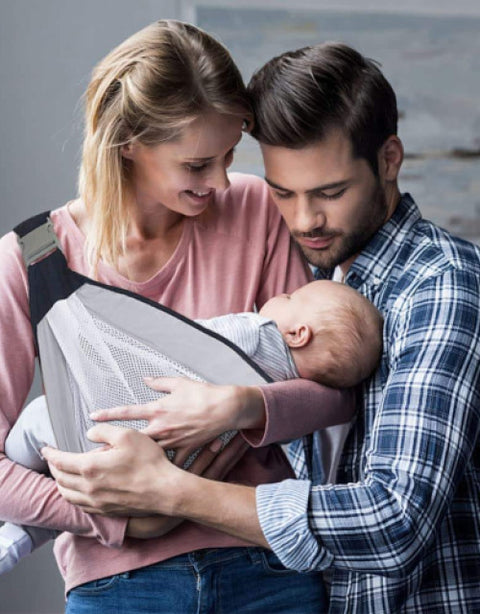 Baby Sling Carrier Adjustable Baby Holder Carrier Baby Half Wrapped Sling Hip Carrier Breathable Cotton Mesh Fabric for Newborn - BUYSQUARE