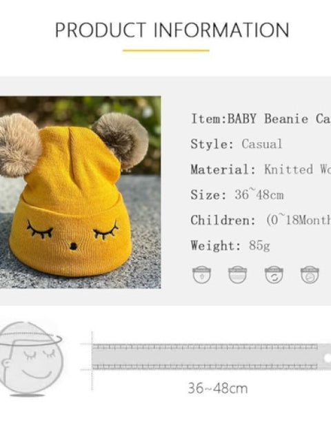 Boys & Girls Double Side pom Pom Hat Winter Cap - BUYSQUARE