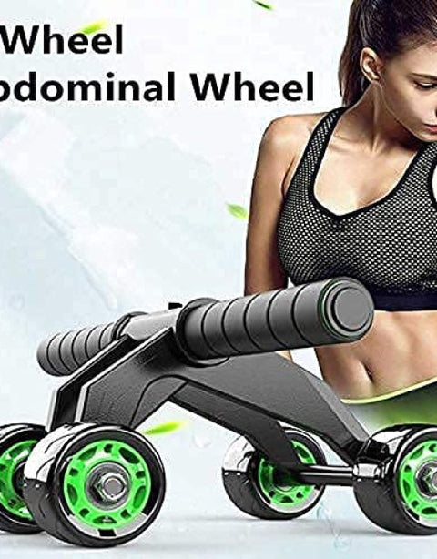 Multi-Functional Lightweight Portable Trainer 4-Wheel Ab Roller and Push Up Bar - BUYSQUARE