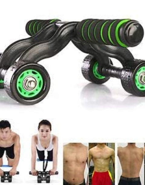 Multi-Functional Lightweight Portable Trainer 4-Wheel Ab Roller and Push Up Bar - BUYSQUARE