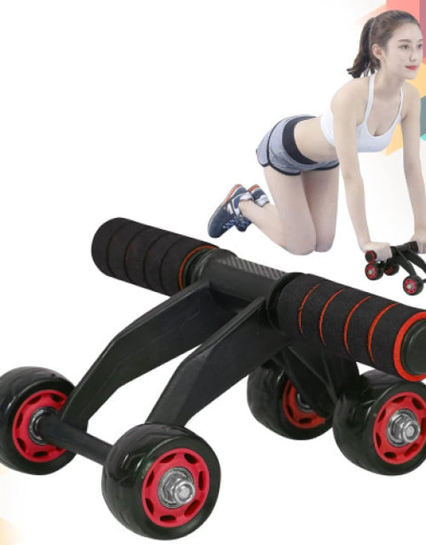 Multi-Functional Lightweight Portable Trainer 4-Wheel Ab Roller and Push Up Bar - BUYSQUARE