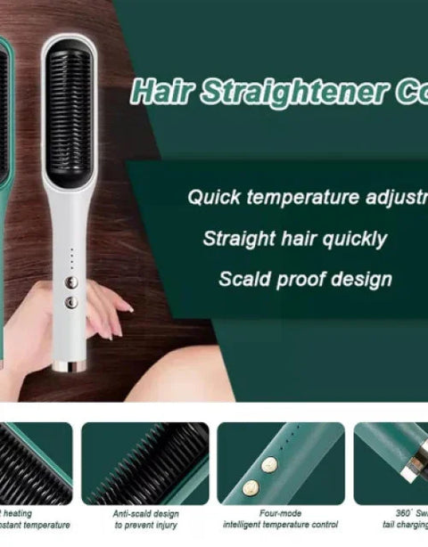 Hair Straightener Comb for Women Hair Straightener Brush (Multicolor) - BUYSQUARE