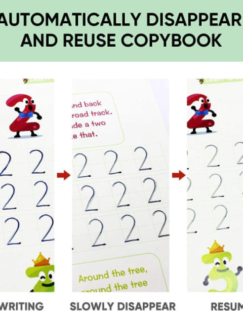 Magic Book for Kids, Sink Magic Practice CopyBook, (4 Books+10 Refills+1 Pen+1 Grip) ( Pack Of 2 ) - BUYSQUARE