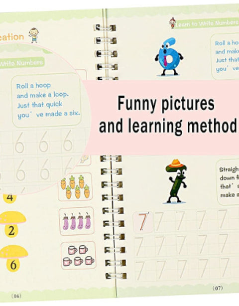 Magic Book for Kids, Sink Magic Practice CopyBook, (4 Books+10 Refills+1 Pen+1 Grip) ( Pack Of 1 ) - BUYSQUARE