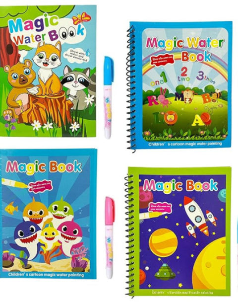 Magic Water Coloring Books Unlimited Fun with Drawing Reusable Water-Reveal Activity Pad - BUYSQUARE