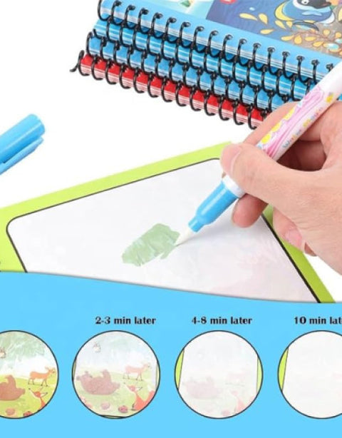 Magic Water Coloring Books Unlimited Fun with Drawing Reusable Water-Reveal Activity Pad - BUYSQUARE