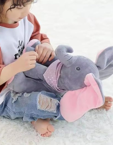 Peekaboo Interactive Elephant Musical Stuffed Toy, Animal Plush for Children - BUYSQUARE