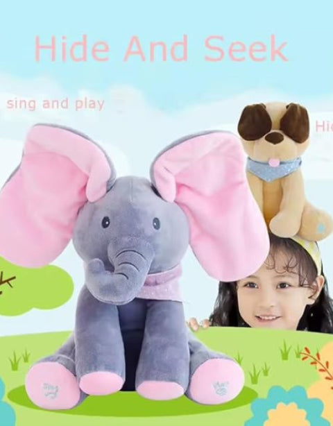 Peekaboo Interactive Elephant Musical Stuffed Toy, Animal Plush for Children - BUYSQUARE
