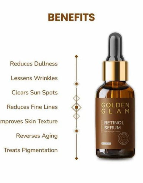 Retinol Anti-Ageing Face Brightening Serum, Visibly Minimizes Spots, Reveals Even Skin Tone, Glycolic Bright Skin, 30ml Pack - BUYSQUARE