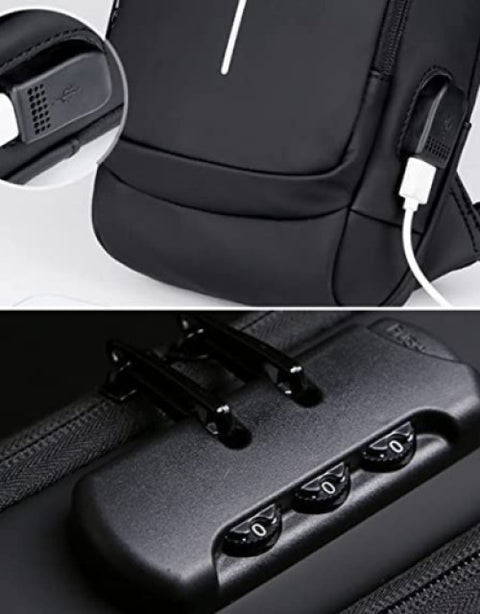 Shoulder bag with USB charging - BUYSQUARE