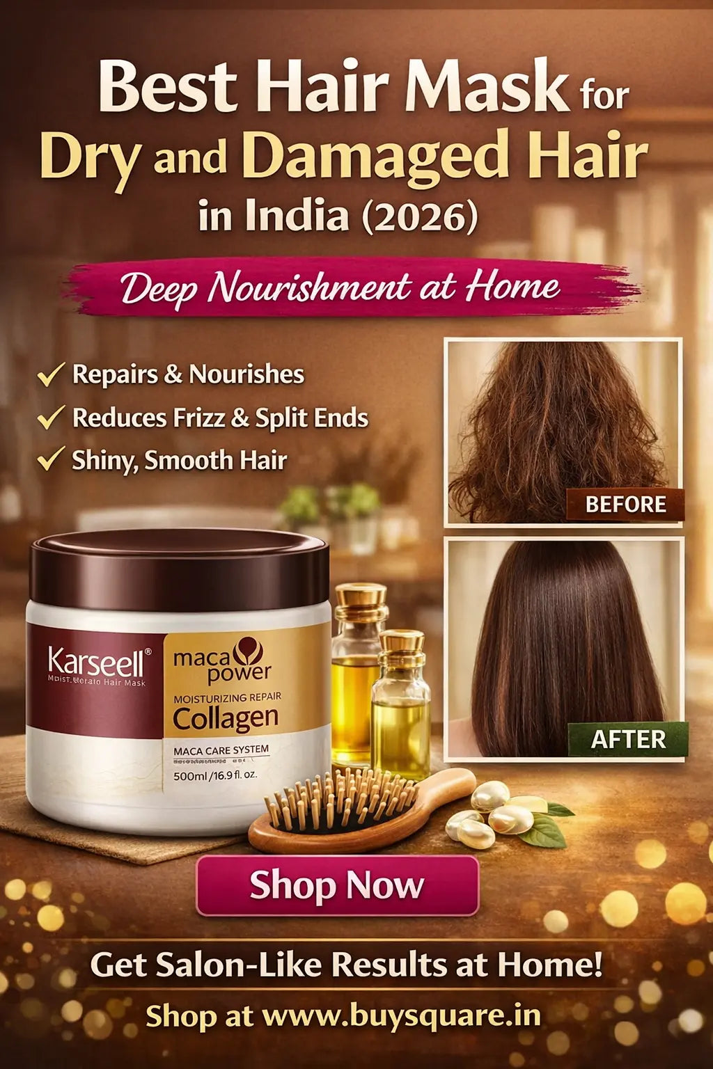 Best Hair Mask for Dry and Damaged Hair in India (2026) – Deep Nourishment at Home