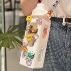 Kawaii Water Bottle with Lid and Straw