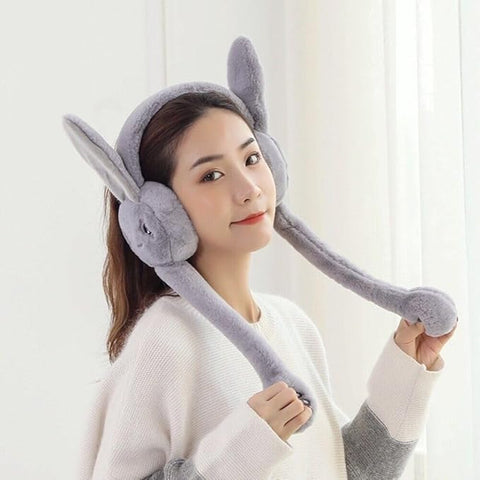 Cute Rabbit Jumping Ear Muffs for Women