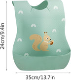 Newborn Baby Feeding Bib with Food Catcher Pocket