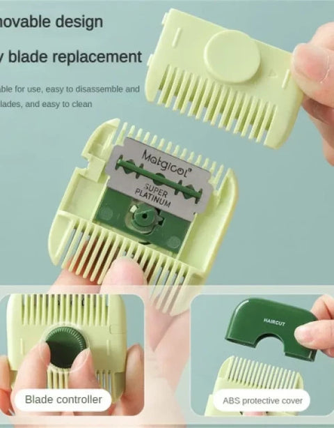 2 In 1 Baby Hair Cut Hairdressing Comb Trim Bangs Broken Hair Trimmer Portable Children's Clipper - BUYSQUARE