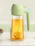 2-in-1 large capacity glass oil sprayer and dispenser for kitchen use