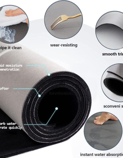 2 Piece Kitchen Mat, Waterproof Memory Foam Kitchen Rugs, Standing Desk Mat Floor Mat - BUYSQUARE