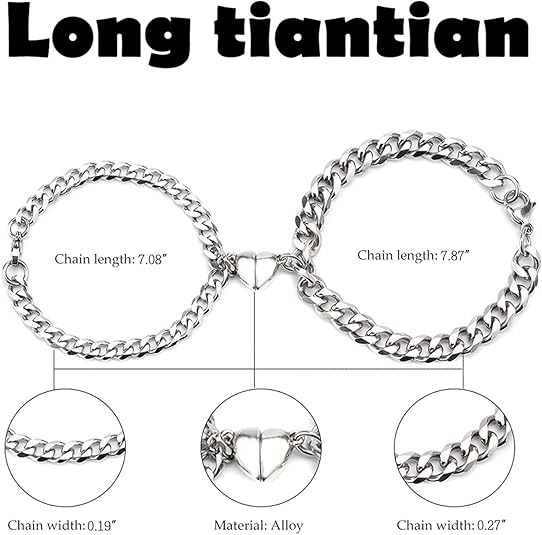 Stainless Steel Silver Heart Bracelet Set for Couple