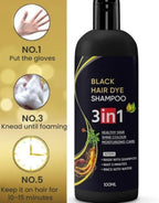 3 in 1 Hair Dye Black Hair Shampoo for Women & Men ( Pack Of 2 ) - BUYSQUARE