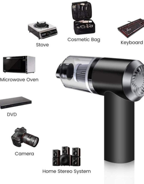 3 In 1 Mini Car Vacuum,Rechargeable Vacuum Multi-Functional Cleaning Tool || Wireless Car Vacuum || High PowerED Handheld Vacuum - BUYSQUARE