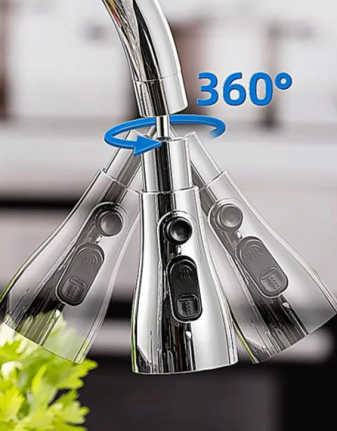 3 Modes Kitchen Faucet Spray Head Water Saving 360 Swivel Ball Nozzle Tap - BUYSQUARE