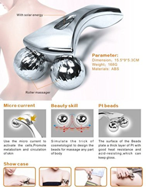 3D Roller Face Massager, Face Lift Tool Firming Beauty Massage Body Face Massage - BUYSQUARE