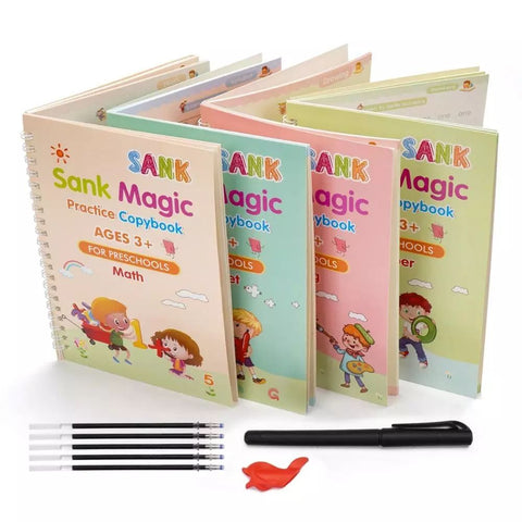 Magic Handwriting Practice Copybook 4pcs – Calligraphy Word Book for Kids | Buysquare