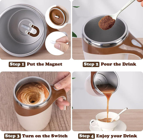 Brown Stirring Coffee Mug