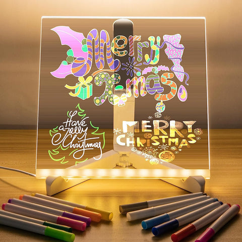 3D LED Light Glass  christmas Acrylic Writing Pad