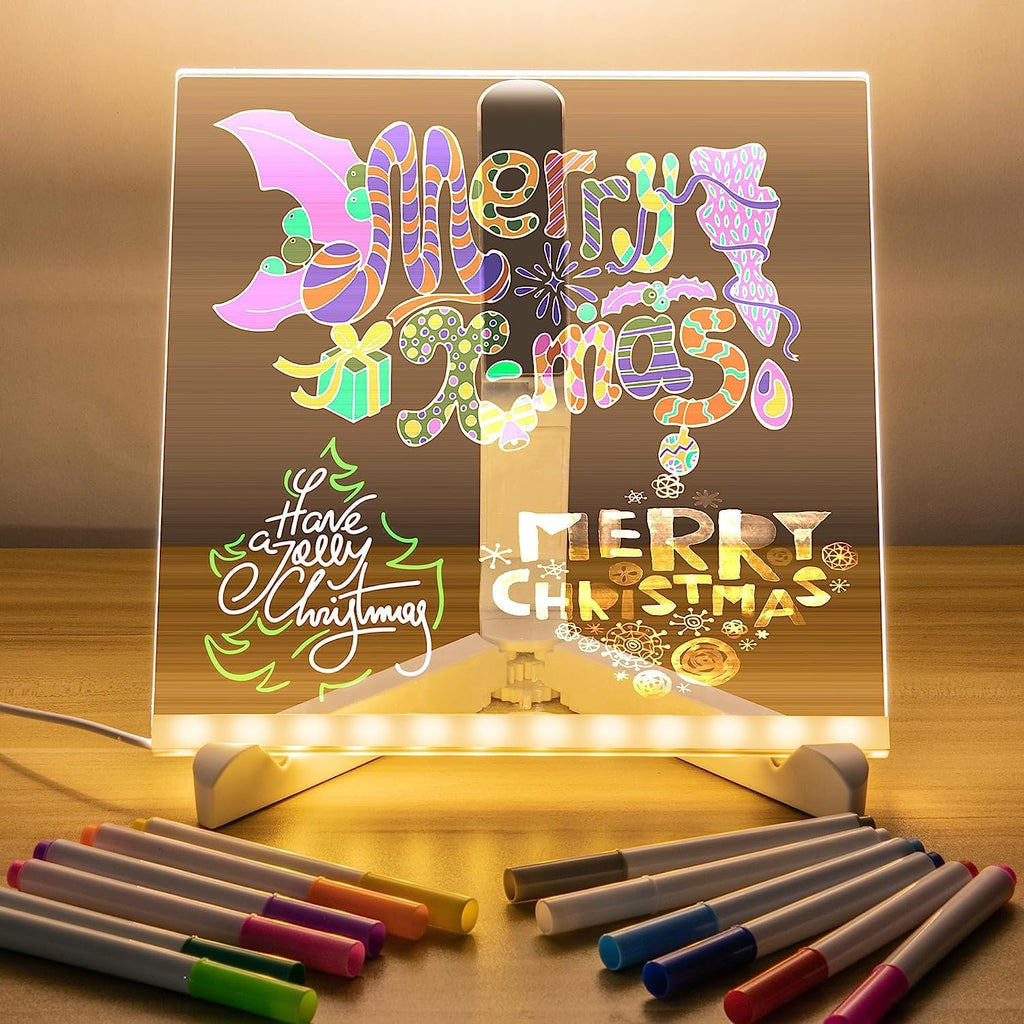 3D LED Light Glass  christmas Acrylic Writing Pad