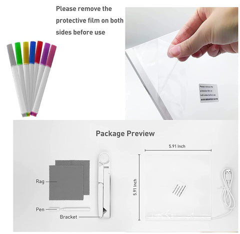 3D LED Light Glass  christmas Acrylic Writing Pad