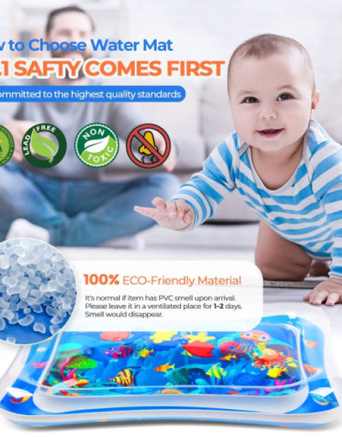 Baby Kids Water Mat Toys Inflatable Tummy Time Leakproof Water Mat - BUYSQUARE