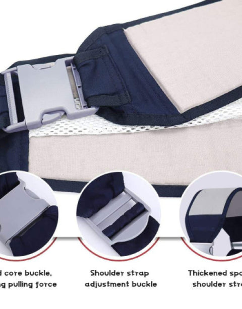 Baby Sling Carrier Adjustable Baby Holder Carrier Baby Half Wrapped Sling Hip Carrier Breathable Cotton Mesh Fabric for Newborn - BUYSQUARE