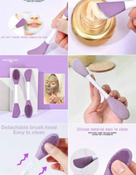 Beauty Silicone Face Mask Brush, Facial Mask Applicator, Makeup Removel Scrubber, Lips Face Cleansing Exfoliating Brush And Body Butter Applicat - BUYSQUARE