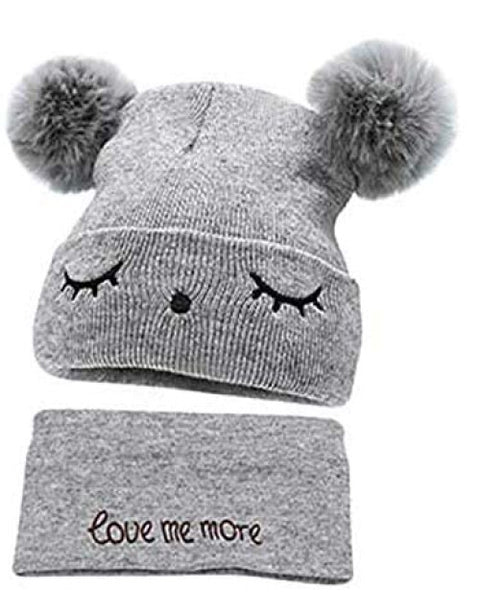 Boys & Girls Double Side pom Pom Hat Winter Cap - BUYSQUARE