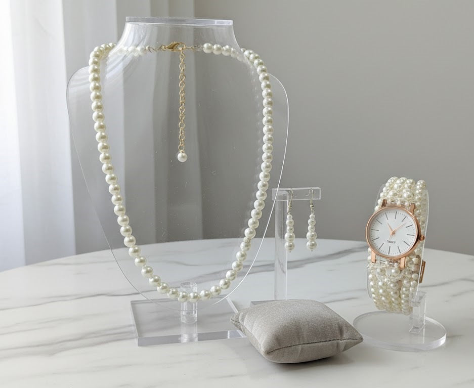 Pearl Studded & Beaded Jewellery Set 