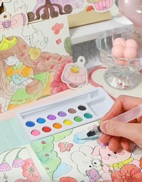 Cartoon Art Coloring Painting Set for Kid's - BUYSQUARE