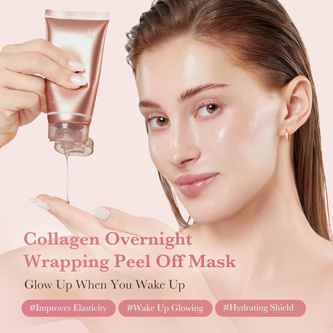 Medicube Collagen Overnight Wrapping Peel Off Facial Mask Pack of 2 – Korean collagen night mask for firming and glowing skin