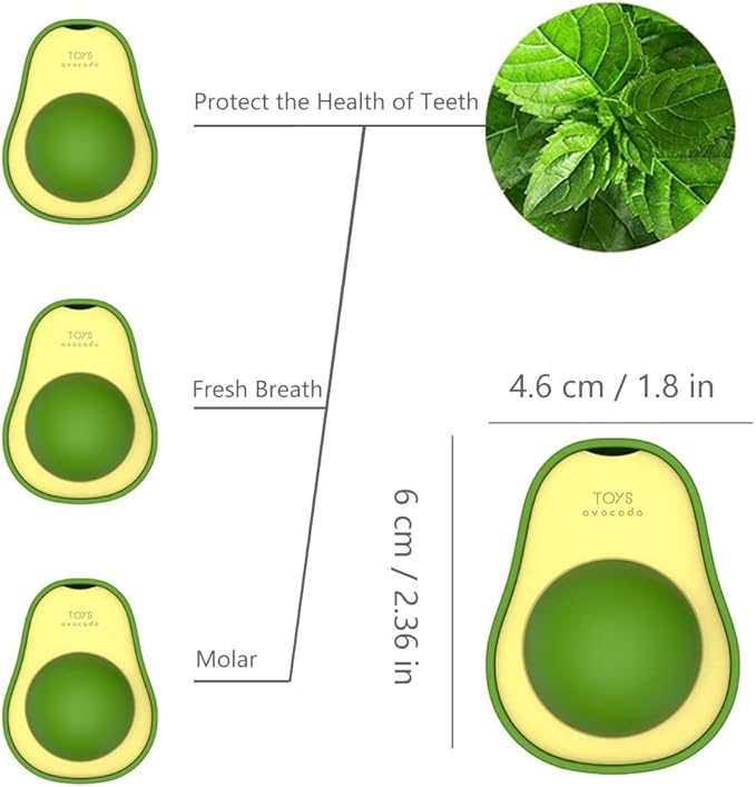 Sticky Avocado Catnip Ball Chew Toy for Cats