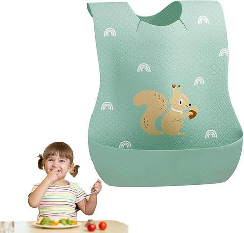 Newborn Baby Feeding Bib with Food Catcher Pocket