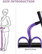 Elastic Pull Rope,6 Tube Sit-ups Strength Trainer with Foot Pedal - BUYSQUARE