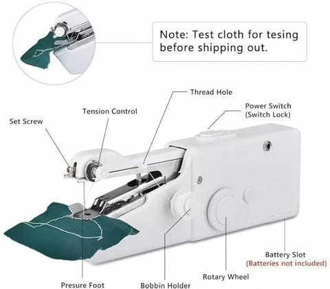 Portable mini hand sewing machine for quick fabric repairs