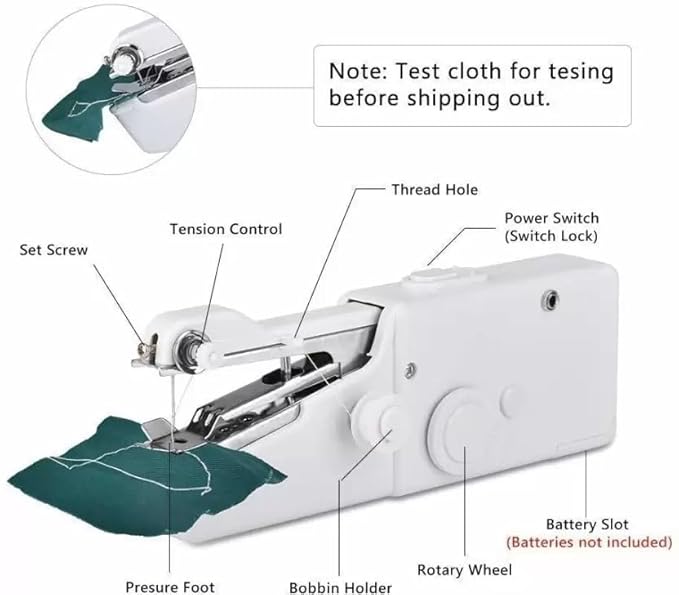 Portable mini hand sewing machine for quick fabric repairs