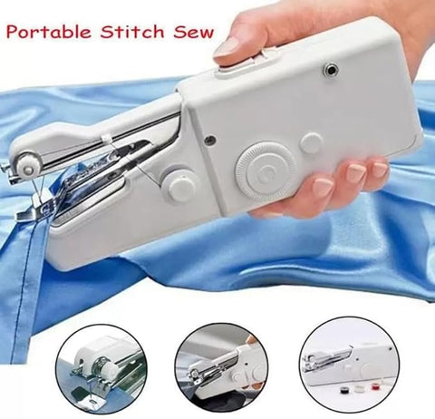 Portable mini hand sewing machine for quick fabric repairs