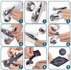 Portable mini hand sewing machine for quick fabric repairs
